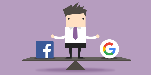 Illustrasi Google dan Facebook